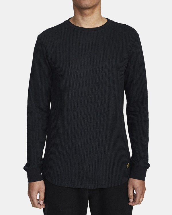 10 Recession Collection Day Shift - Long Sleeve Thermal Top for Men Black AVYKT00104 RVCA