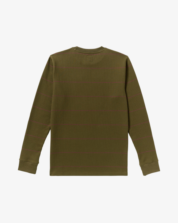1 Day Shift Thermal Stripe - Camiseta térmica de manga larga para hombre Negro AVYKT00316 RVCA
