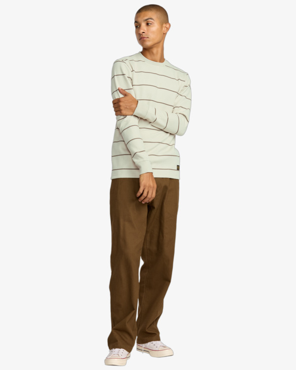 6 Day Shift Thermal Stripe - Long Sleeve Thermal Top for Men Blue AVYKT00316 RVCA
