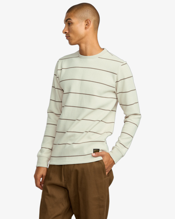 5 Day Shift Thermal Stripe - Long Sleeve Thermal Top for Men Blue AVYKT00316 RVCA