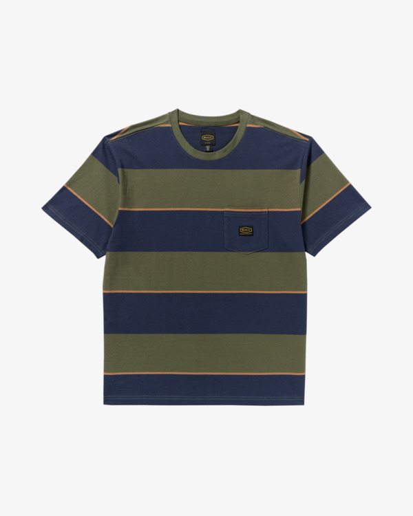 0 Dayshift Stripe - Camiseta de manga corta para hombre Azul AVYKT00345 RVCA