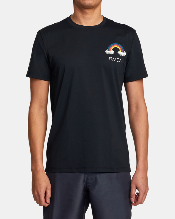 2 RVCA - Licra de manga corta para Hombre Negro AVYWR00116 RVCA