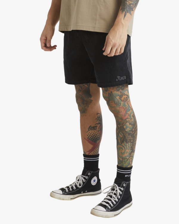 3 Escape - Elastic Waist Walkshorts for Men Black AVYWS00366 RVCA