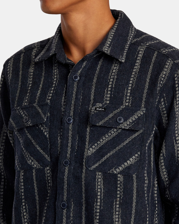 2 RVCA Blanket - Camisa de Manga Larga para Hombre Violeta AVYWT00366 RVCA