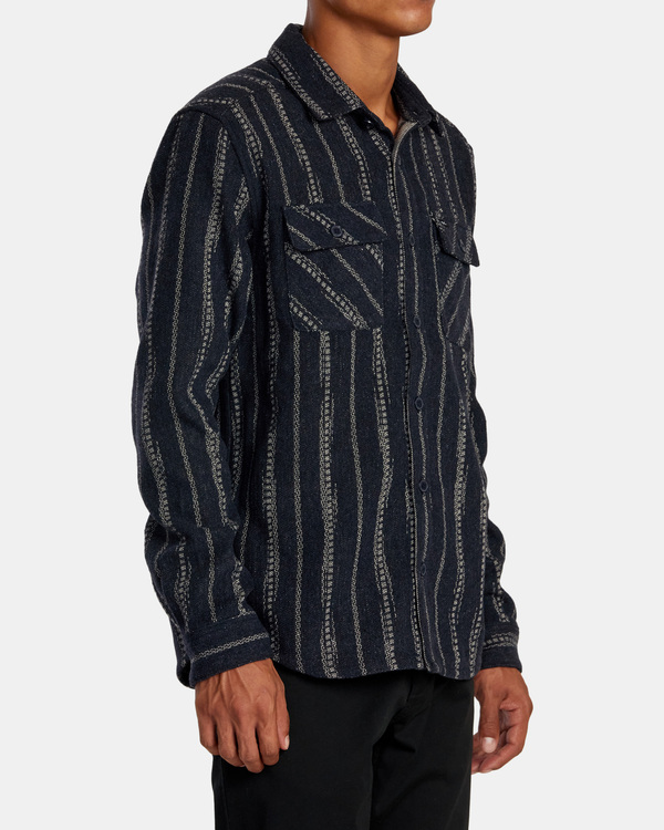 4 RVCA Blanket - Camisa de Manga Larga para Hombre Violeta AVYWT00366 RVCA