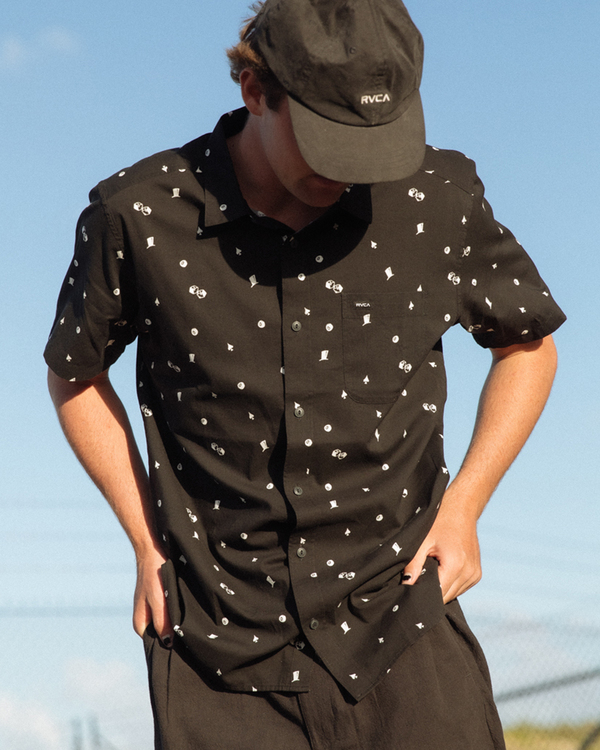 9 Degenerate - Short Sleeve Shirt for Men Black AVYWT00372 RVCA