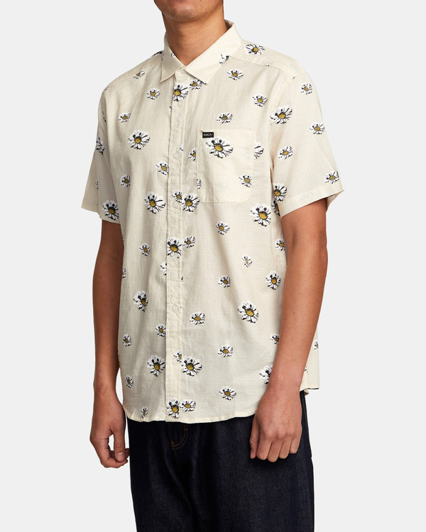 4 Pushin Up - Short Sleeve Shirt for Men White AVYWT00393 RVCA