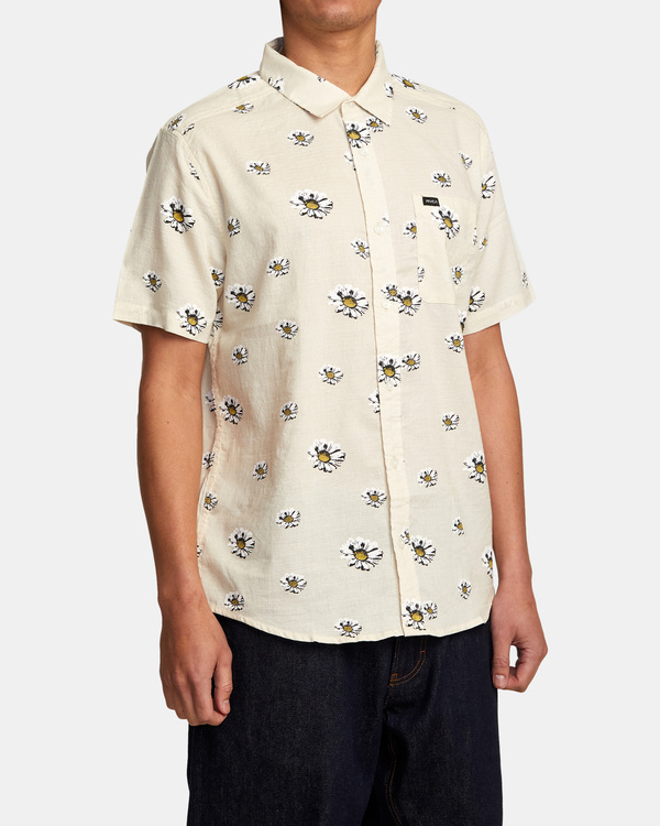 5 Pushin Up - Short Sleeve Shirt for Men White AVYWT00393 RVCA