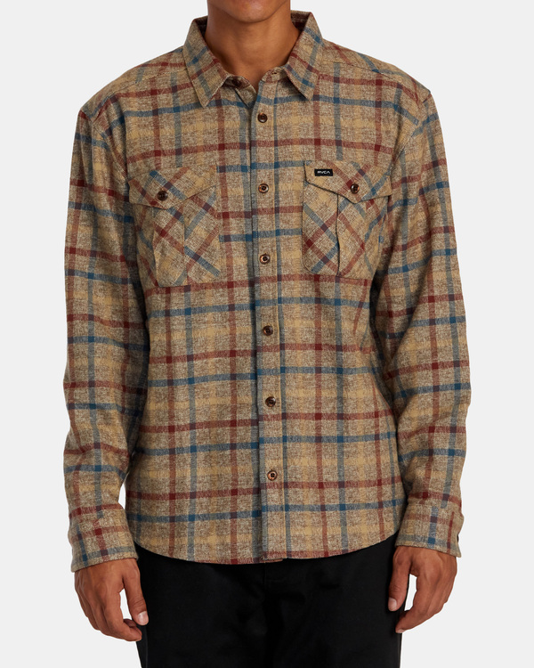 0 Hughes Flannel - Camisa de Manga Larga para Hombre Negro AVYWT00452 RVCA