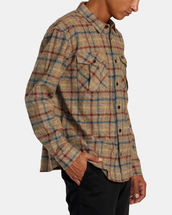 4 Hughes Flannel - Long Sleeve Shirt for Men Black AVYWT00452 RVCA