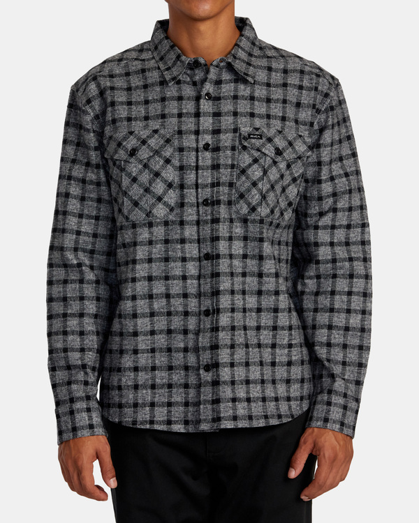 0 Hughes Flannel - Long Sleeve Shirt for Men Grey AVYWT00452 RVCA