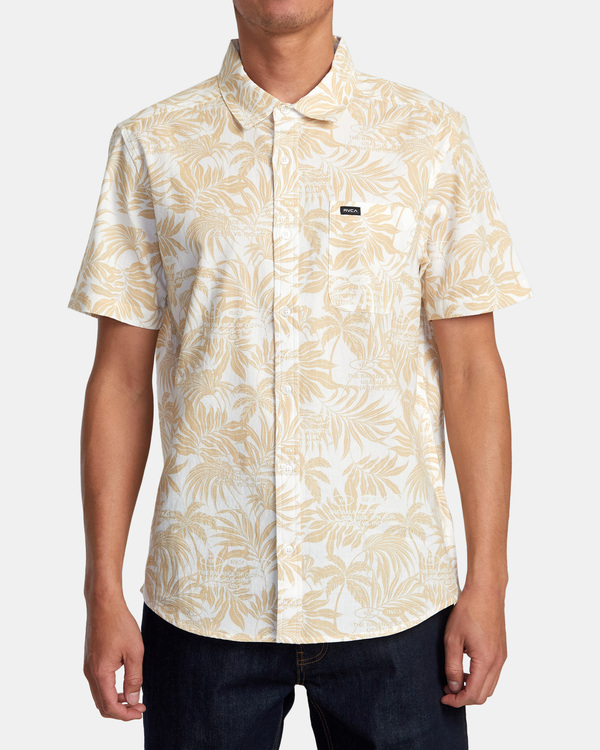 0 Rvgazi - Camisa de Manga Corta para Hombre Beige AVYWT00453 RVCA