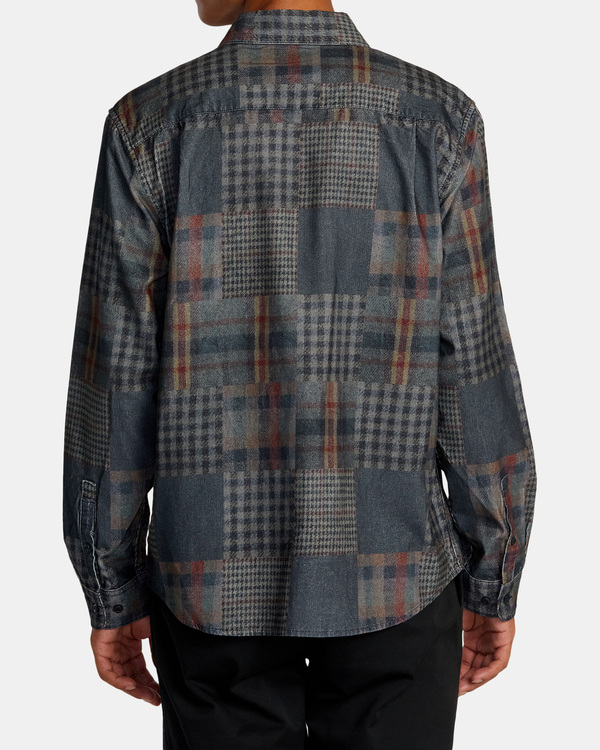 1 Freeman Cord Print - Long Sleeve Shirt for Men Blue AVYWT00466 RVCA