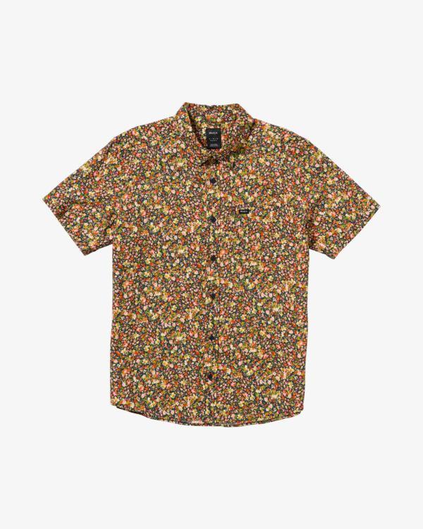 0 Micro Garden - Camisa de Manga Corta para Hombre Negro AVYWT00519 RVCA