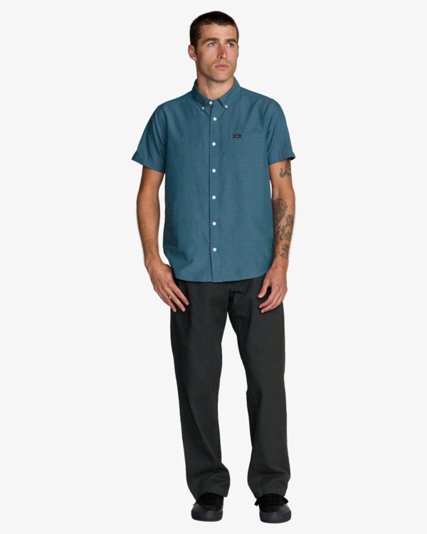 3 Thatll Do Dobby - Kurz&auml;rmliges Hemd f&uuml;r M&auml;nner Blau AVYWT00545 RVCA