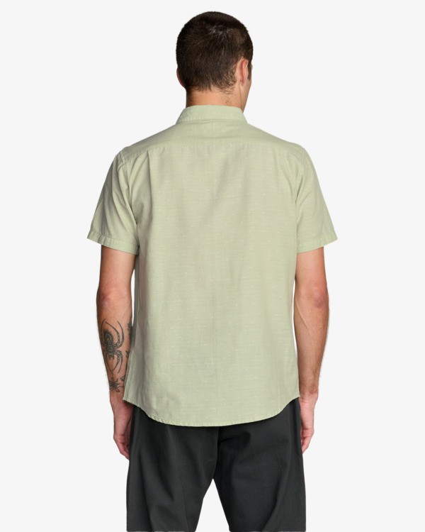 3 Thatll Do Dobby - Camicia a maniche corte da Uomo Green AVYWT00545 RVCA