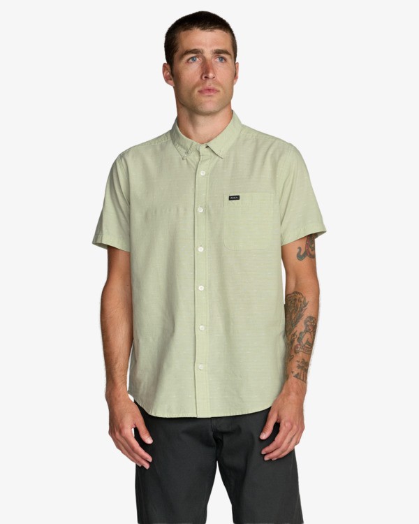 2 Thatll Do Dobby - Camicia a maniche corte da Uomo Green AVYWT00545 RVCA