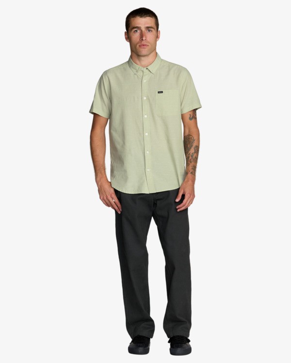 4 Thatll Do Dobby - Camicia a maniche corte da Uomo Green AVYWT00545 RVCA