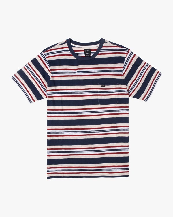 0 Blue Beat Stripe - Short Sleeve T-Shirt for Men Blue C1KTRARVP2 RVCA