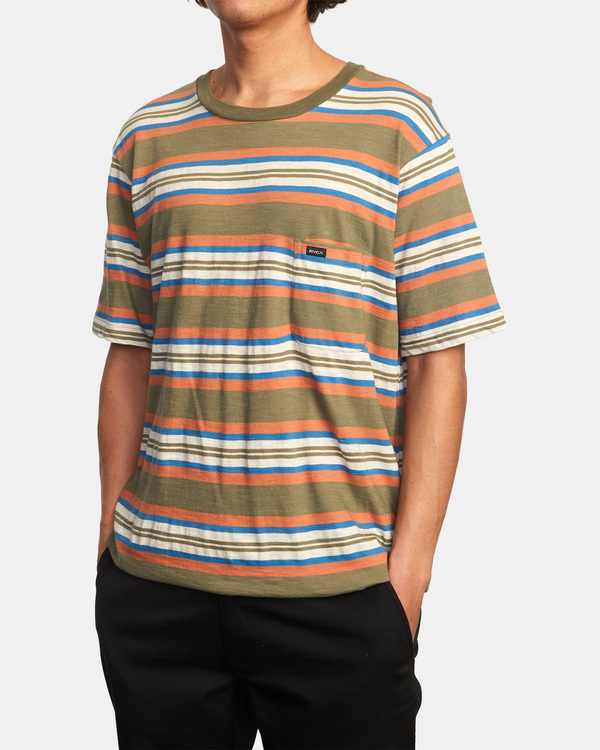 4 Blue Beat Stripe - Short Sleeve T-Shirt for Men  C1KTRARVP2 RVCA