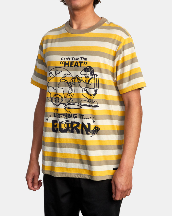 4 Daybreak Stripe - Short Sleeve T-Shirt for Men Yellow C1KTRCRVP2 RVCA