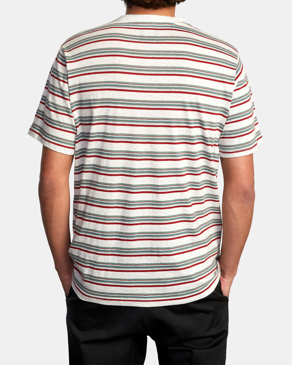 2 Ramshackle Micro Stripe - Short Sleeve T-Shirt for Men White C1KTRDRVP2 RVCA