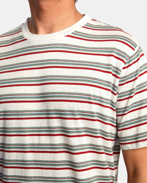 3 Ramshackle Micro Stripe - Short Sleeve T-Shirt for Men White C1KTRDRVP2 RVCA