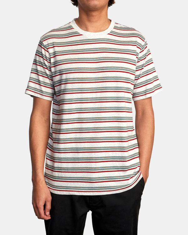 1 Ramshackle Micro Stripe - Short Sleeve T-Shirt for Men White C1KTRDRVP2 RVCA