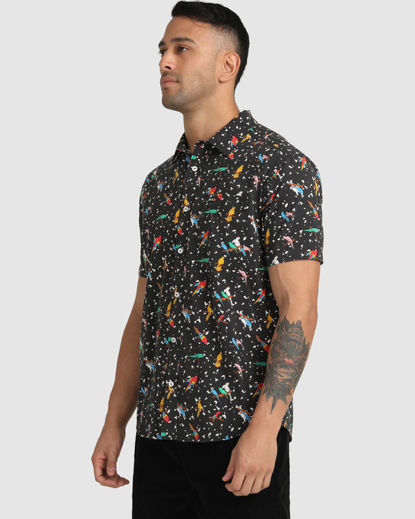 4 Luke Pelletier X Kristen Liu Wong Parrots - Short Sleeve Shirt for Men  C1SHRKRVP2 RVCA