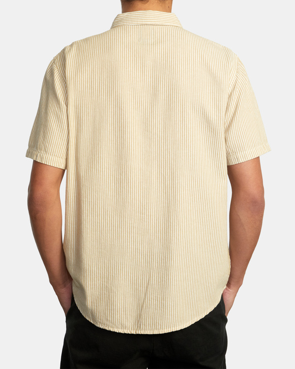 8 Recession Collection Day Shift Stripe - Kurzärmliges Hemd für Männer Beige C1SHRURVP2 RVCA