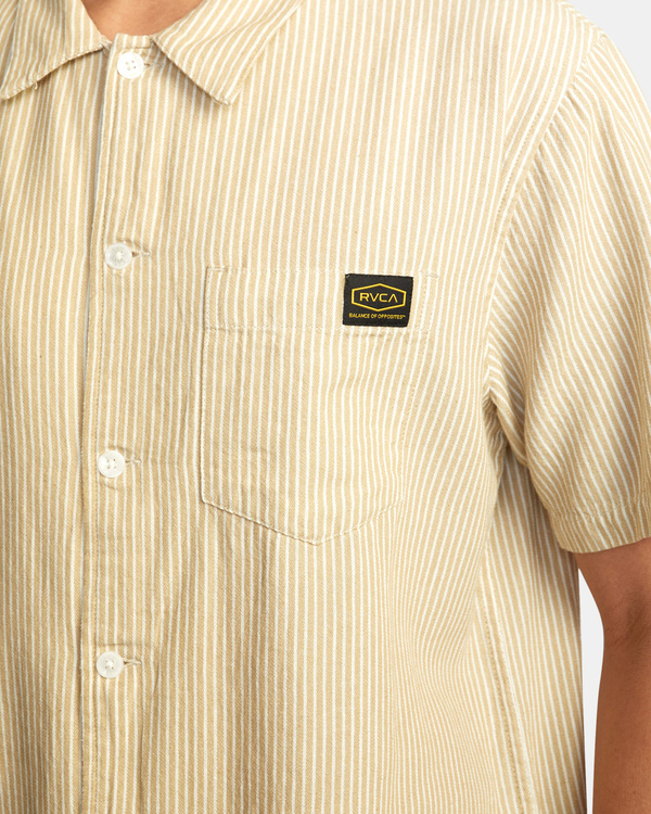3 Recession Collection Day Shift Stripe - Kurzärmliges Hemd für Männer Beige C1SHRURVP2 RVCA