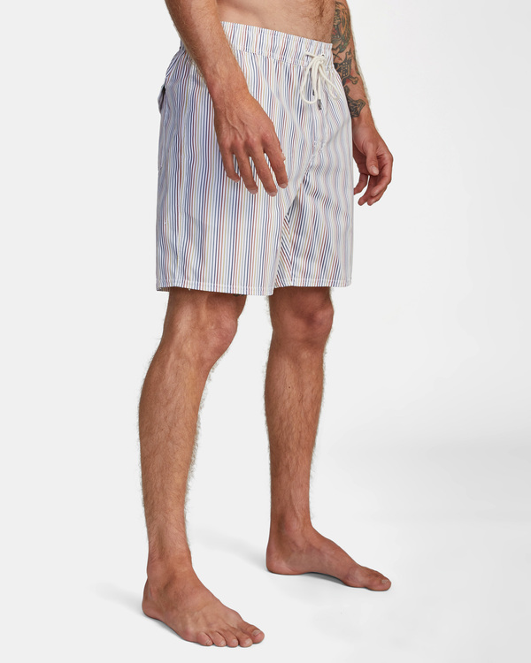 6 Perry Elastic - Elastic Swim Shorts for Men White C1VORARVP2 RVCA
