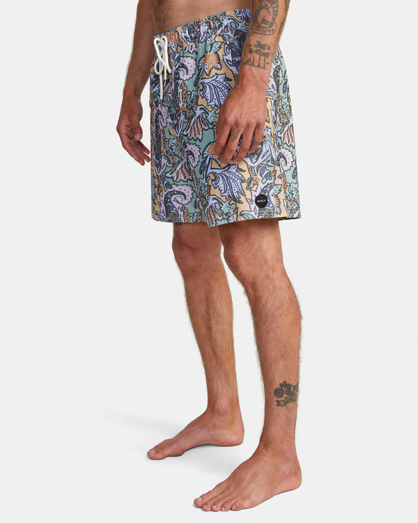 4 Daily - Elastic Swim Shorts for Men Blue C1VORERVP2 RVCA