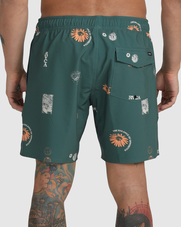 7 VA Pigment - Elastic Swim Shorts for Men Gr&oslash;n C1VORFRVP2 RVCA