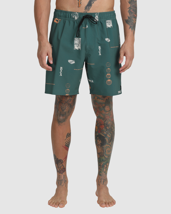 6 VA Pigment - Elastic Swim Shorts for Men Gr&oslash;n C1VORFRVP2 RVCA