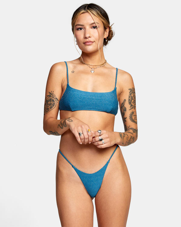 1 Brightside Skimpy French - Bikiniunterteil mit frecher Bedeckung für Frauen Blau C3SBRMRVP2 RVCA