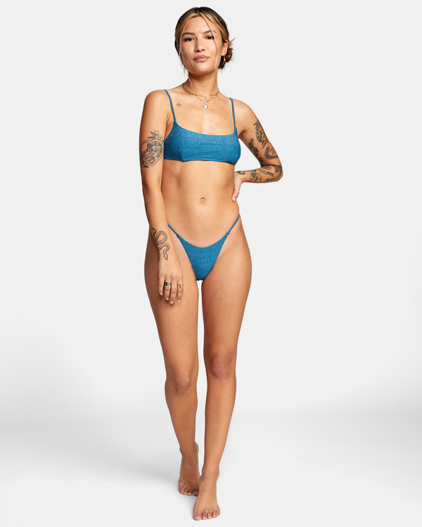 3 Brightside Skimpy French - Bikiniunterteil mit frecher Bedeckung für Frauen Blau C3SBRMRVP2 RVCA