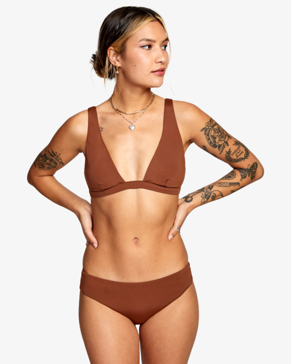 2 Camille Rowe Camille Boy Short - Braguita de bikini de cobertura reducida para Mujer  C3SBRORVP2 RVCA