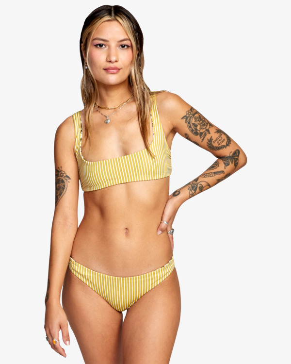 9 June Bloom Medium - Bas de bikini &eacute;chancr&eacute; pour Femme Noir C3SBRSRVP2 RVCA