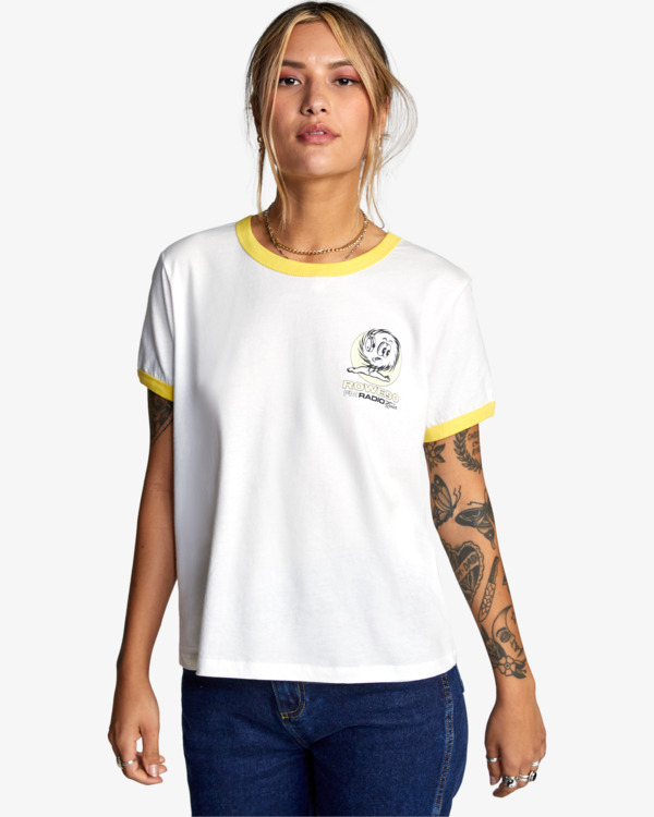 1 Camille Rowe Radio - Short Sleeve T-Shirt for Women  C3SSRTRVP2 RVCA