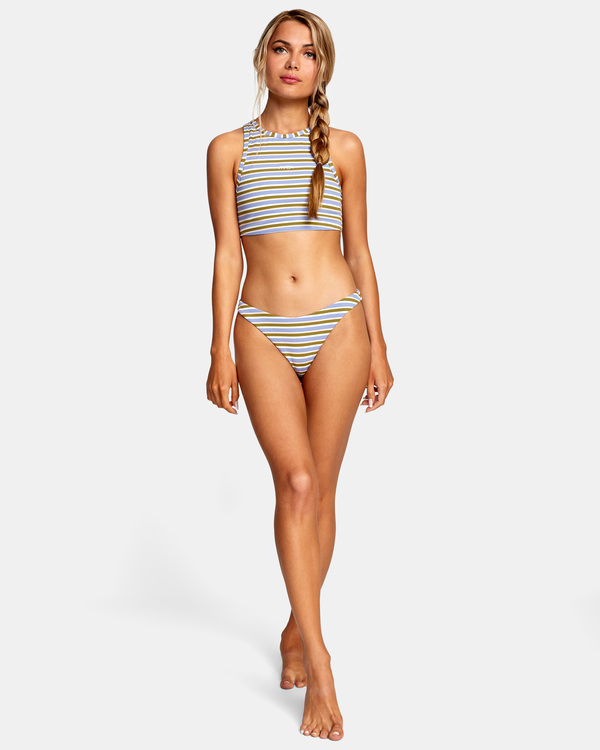 Striped high neck bikini top on sale