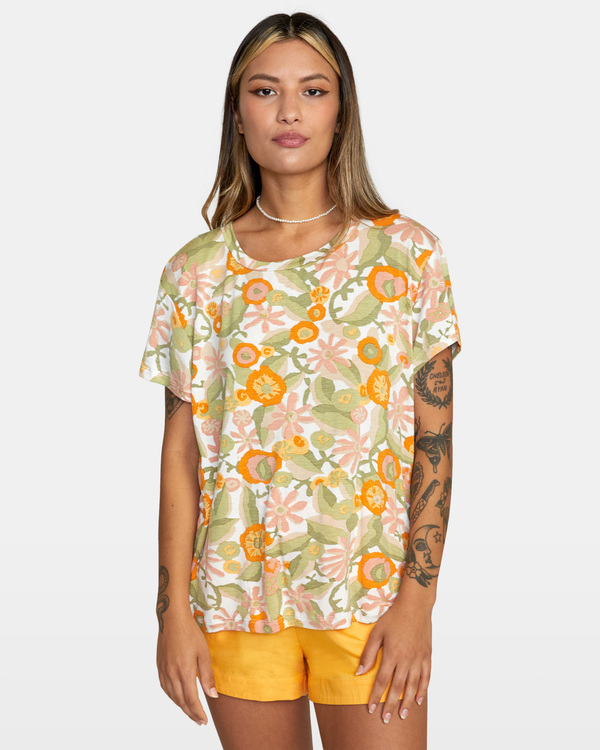 0 Recess - Short Sleeve T-Shirt for Women Yellow C3TPRJRVP2 RVCA