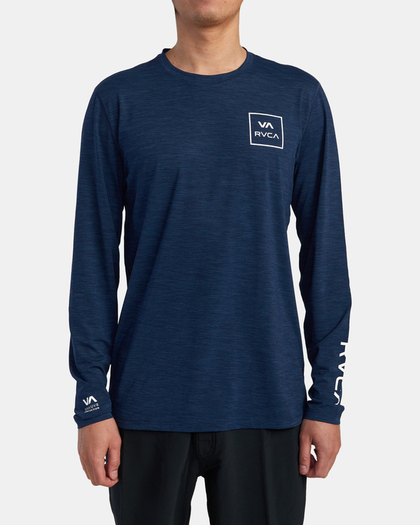 1 RVCA Surf - Long Sleeve UPF 20 Surf T-Shirt for Men Blue C4MYRDRVP2 RVCA