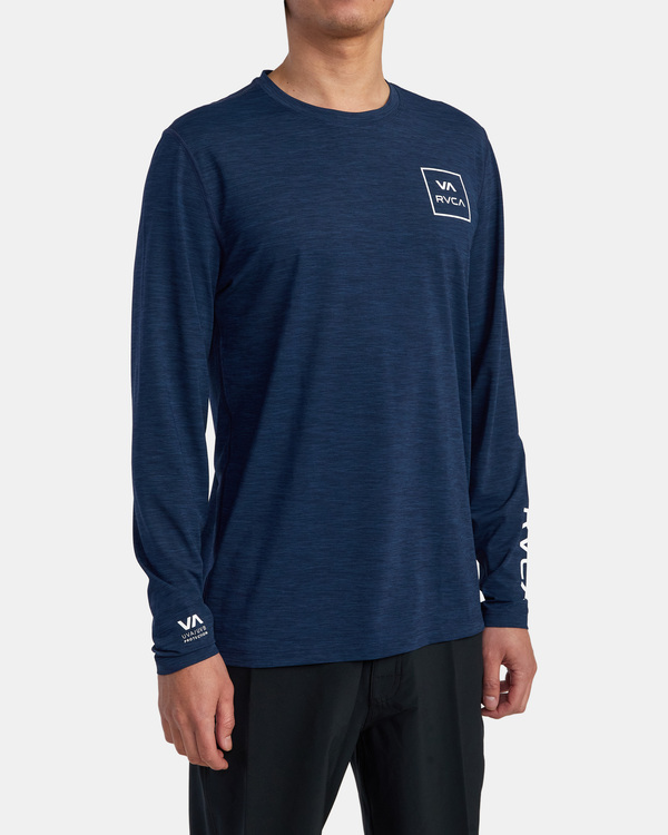 5 RVCA Surf - Long Sleeve UPF 20 Surf T-Shirt for Men Blue C4MYRDRVP2 RVCA