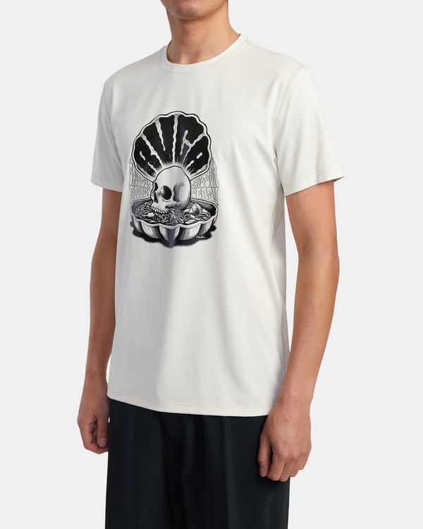 4 RVCA Surf - Surf Tee UPF 40+ Sonnenschutz für Männer Weiss C4MYRERVP2 RVCA
