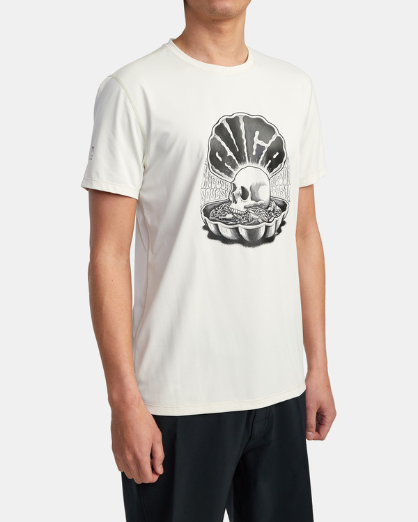 5 RVCA Surf - Surf Tee UPF 40+ Sonnenschutz für Männer Weiss C4MYRERVP2 RVCA