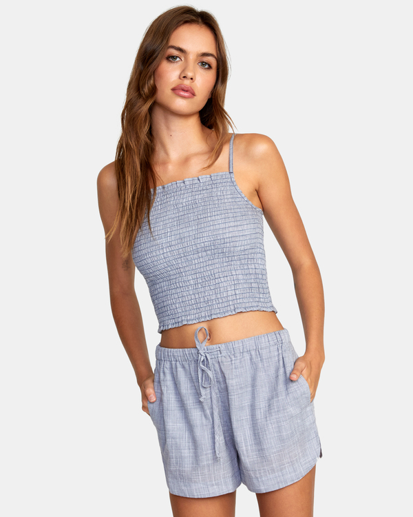 0 Houndstooth Revival - Débardeur crop top pour Femme Bleu D3TPRHRVS2 RVCA