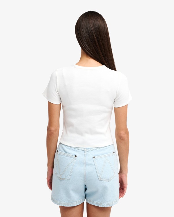 1 Antonia Figueiredo Future Rib - T-Shirt &agrave; manches courtes pour Femme Blanc EVJKT03000 RVCA