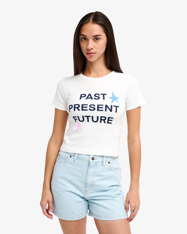 0 Antonia Figueiredo Future Rib - T-Shirt &agrave; manches courtes pour Femme Blanc EVJKT03000 RVCA