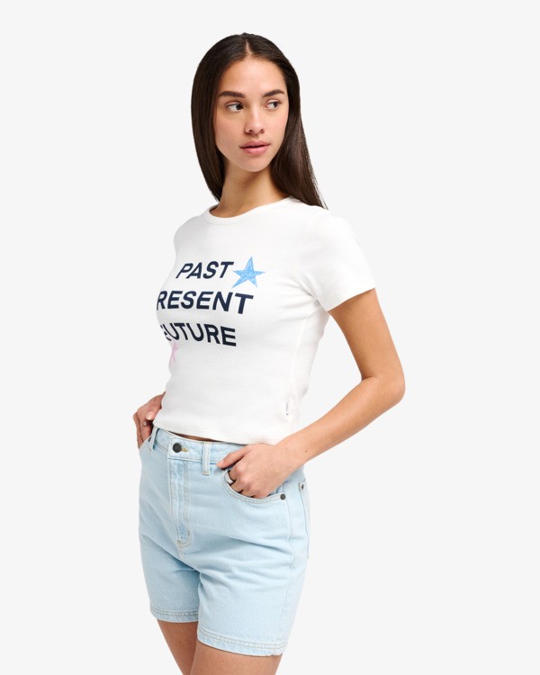 2 Antonia Figueiredo Future Rib - T-Shirt &agrave; manches courtes pour Femme Blanc EVJKT03000 RVCA